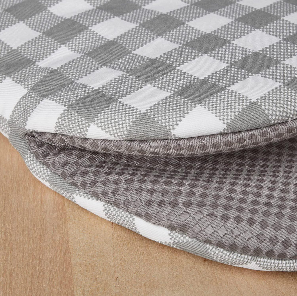 KitchenAid Gingham Mini Oven Mitt 2-Pack Set, Grey, 5.5"x8"