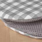 KitchenAid Gingham Mini Oven Mitt 2-Pack Set, Grey, 5.5"x8"