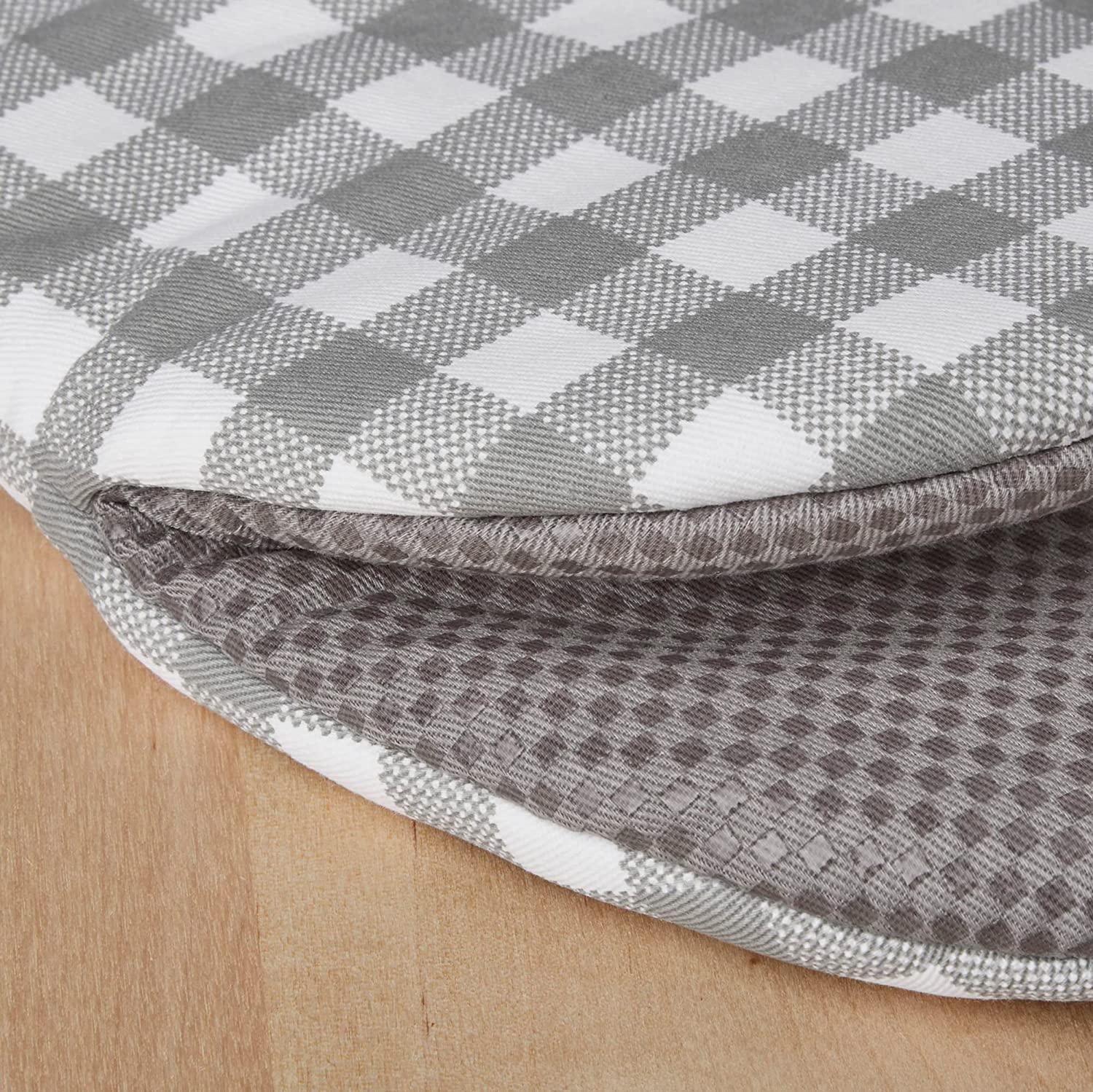 KitchenAid Gingham Mini Oven Mitt 2-Pack Set, Grey, 5.5"x8"
