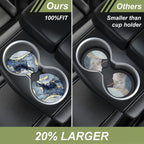 Nipichsha Car Cup Holder Coasters, Car Coasters for Cup Holders, 2 Pack Anti Slip Insert Coasters, Rubber Car Cup Mat with A Finger Notch, Cute Car Interior Accessories for Women Men(Dark Grey Marble)