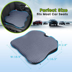 Car Seat Covers Front Seats Only - Wedge Shape Universal Car Seat Cover Improve Vision/Posture - Memory Foam Seat Cushion for Tailbone Pain Relief (Mesh Cover,Gray)