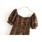 vintage leopard backless mini dress