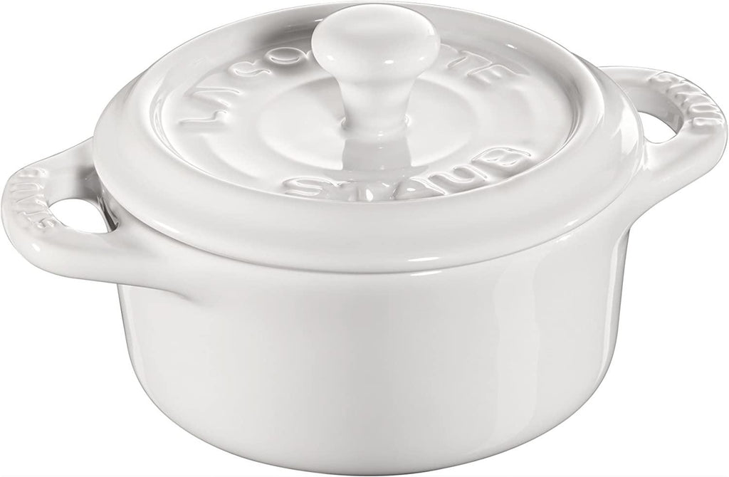 STAUB Ceramics Mini Round Cocotte Set, 3-piece, White