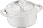 STAUB Ceramics Mini Round Cocotte Set, 3-piece, White