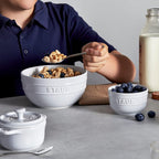 STAUB Ceramics Mini Round Cocotte Set, 3-piece, White