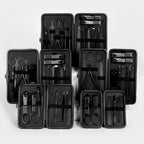 Classic Black Manicure Set Hand Feet Facial  Steel Accessories, 5 Choices
