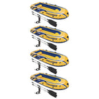 Challenger 3 Inflatable Raft Boat Set With Pump And Oars 68370EP (4 Pack)