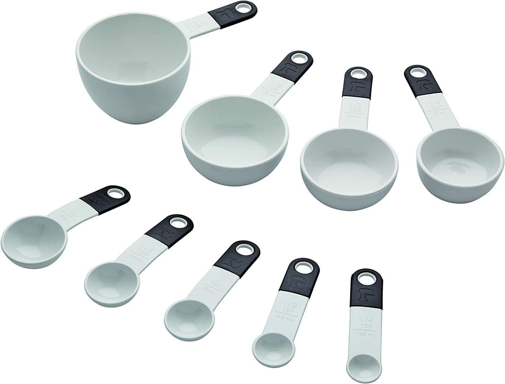 KitchenAid 9-Piece Measuring Cups and Spoons Set, White