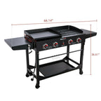4-Burner Portable Flat Top Propane Gas Grill Griddle Combo GD402