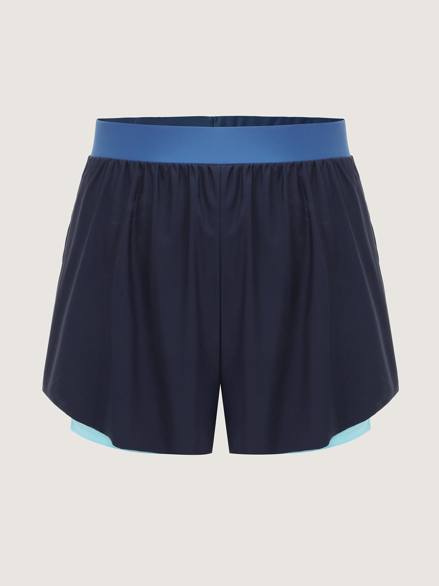 Color Contrast Curvy Hem Swim Bottoms