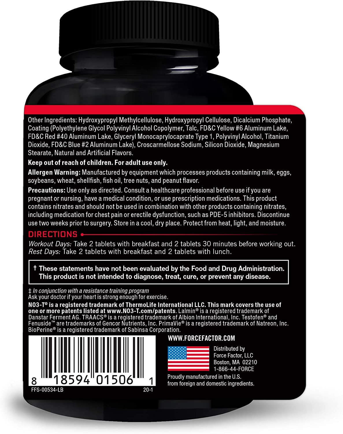 Force Factor Test X180 Alpha V2 120ct 3-Pack, 360 Count