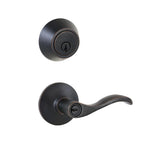 Naples Aged Bronze Entry Lever and Single Cylinder Deadbolt Combo Pack
