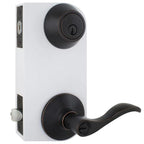 Naples Aged Bronze Entry Lever and Single Cylinder Deadbolt Combo Pack