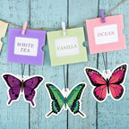 12 Pack Summer Flower Hanging Car Air Fresheners for Girls Women Cute Car Mirror Freshener (Butterfly)