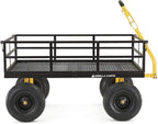 Gorilla Carts GOR1400-COM Heavy-Duty Steel Utility Cart with Removable Sides and 15" Tires, 1400-lbs. Capacity, Black