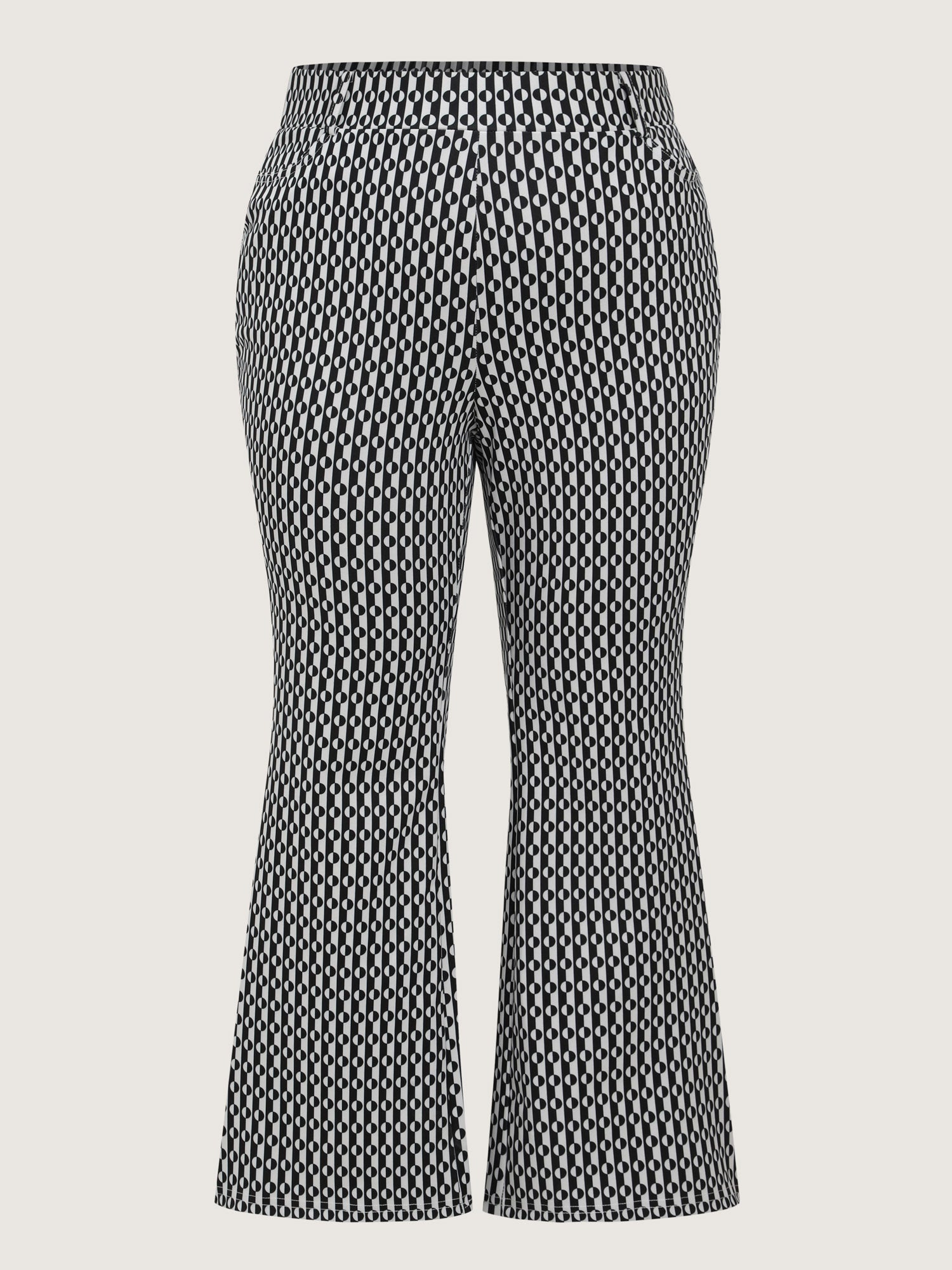 Stretchy Geometric Print Pull-On Pants
