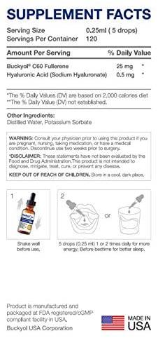 Buckyol C60 'YEX' | Free Radical Terminator | Water-Based Fullerene Super Antioxidant, Immunity Booster and Anti Aging Oral Solution | 30ml (4 Months Supply)