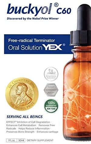 Buckyol C60 'YEX' | Free Radical Terminator | Water-Based Fullerene Super Antioxidant, Immunity Booster and Anti Aging Oral Solution | 30ml (4 Months Supply)