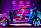 Car LED Lights, 4pcs 48 LED Interior Lights, Smart App Control Lights Bars, Multicolor Music Car Strip Light Under Dash Lighting