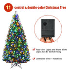 7Ft Pre-Lit Artificial Christmas Tree Hinged 500 LED Lights