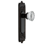 Egg and Dart Plate 2-3/8 in. Backset Timeless Bronze Privacy Bed/Bath Crystal Glass Door Knob
