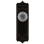 Egg and Dart Plate 2-3/8 in. Backset Timeless Bronze Privacy Bed/Bath Crystal Glass Door Knob