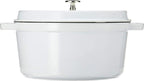 Staub Cast Iron 7-qt Round Cocotte - White, Made in France