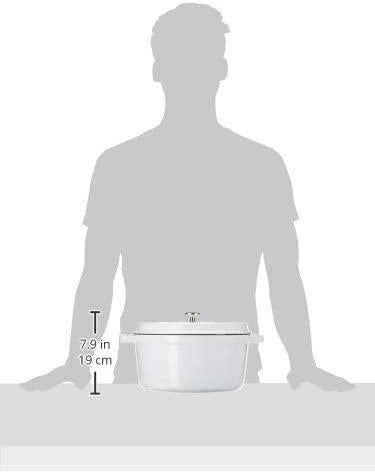 Staub Cast Iron 7-qt Round Cocotte - White, Made in France