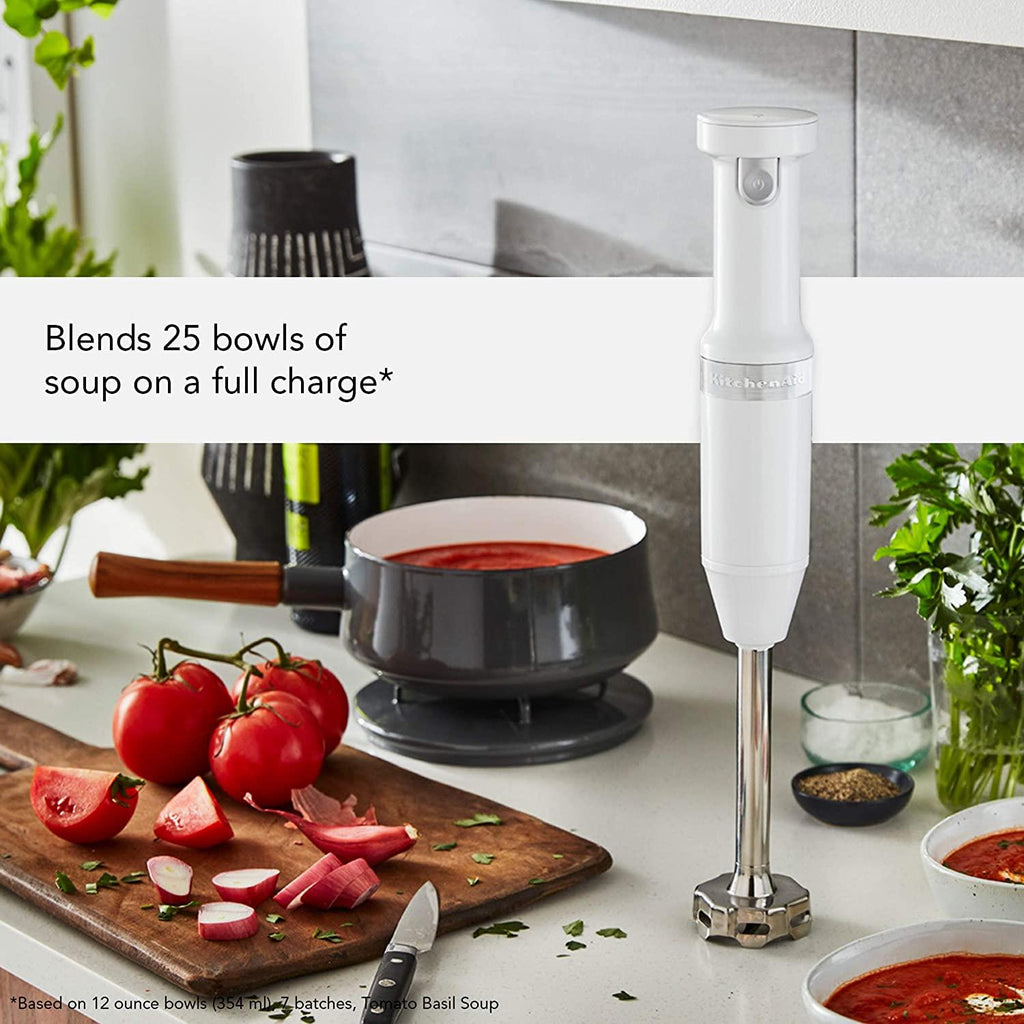 KitchenAid Cordless Variable Speed Hand Blender with Chopper and Whisk Attachment - KHBBV83