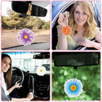 12 Pack Car Air Fresheners Butterfly Summer Flower Hanging for Women Girls Cute Air Freshener for Cars Mirror (Summer Flower)