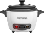 BLACK+DECKER Uncooked Rice Cooker, 3-cup, White