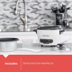 BLACK+DECKER Uncooked Rice Cooker, 3-cup, White