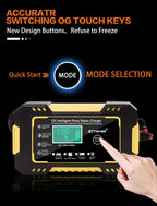 Car Battery Charger 12V 6A Pulse Repair LCD Display Smart Fast CharAGM Deep Cycle GEL Lead-Acid Charger For Auto Motorcycle