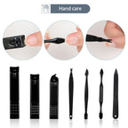 Classic Black Manicure Set Hand Feet Facial  Steel Accessories, 5 Choices