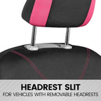 BDK UltraSleek Pink Seat Covers for Cars, Two-Tone Front with Matching Back Car Seat Cover, Made to Fit Most Auto Truck Van SUV, Interior Car Accessories, Full Set