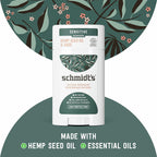 Schmidt's Aluminum Free Natural Deodorant For Women And Men, Hemp Seed Oil &amp; Sage With 24 Hour Odor Protection, Certified Natural, Cruelty Free, Vegan Deodorant 2.65oz 2 Pack