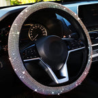 Sparkle And Shine: Universal Artificial Diamond Car Steering Wheel Cover Set