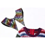 luxury rainbow sequins pullover
