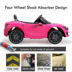 Jaxpety Kids Ride On Car 12V Rechargeable Toy Vehicle w/ MP3 Remote Pink Maserati License