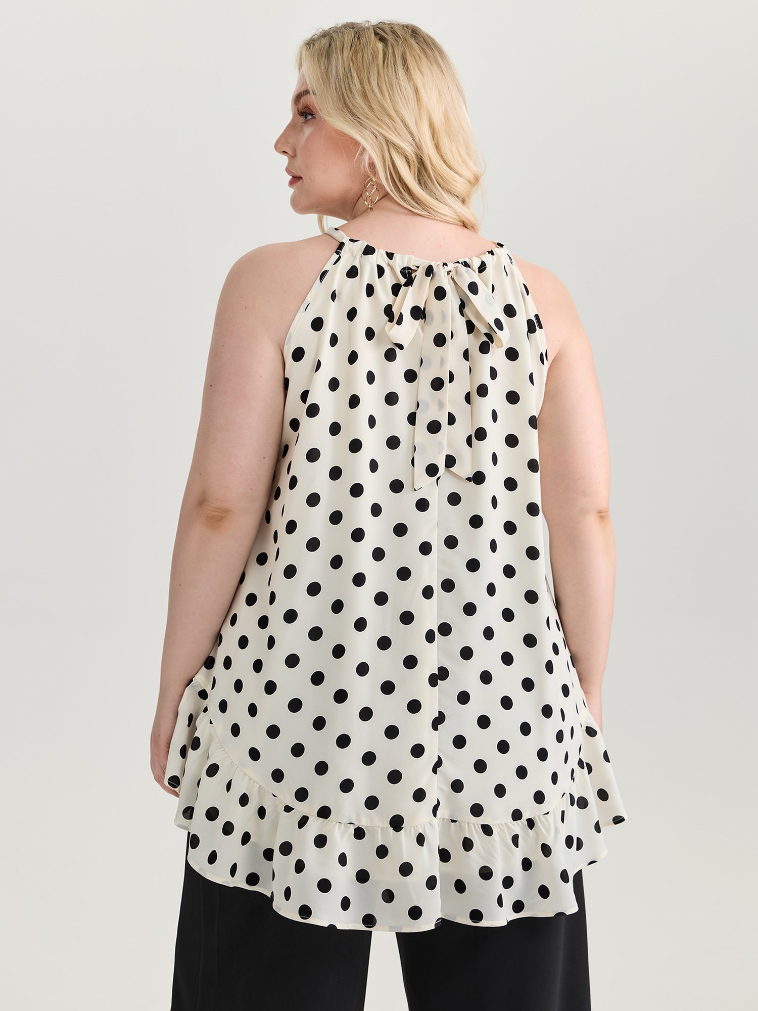 Polka Dot Charm Flowy Tank Top