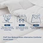 Bedsure Queen Comforter Duvet Insert - Quilted White, All Season Down Alternative Queen Size Bedding Comforter with Corner Tabs