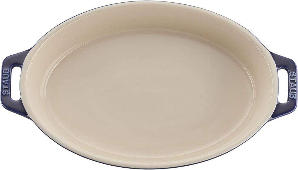 STAUB Ceramics Oval Baking Dish Set, 2-piece, Dark Blue