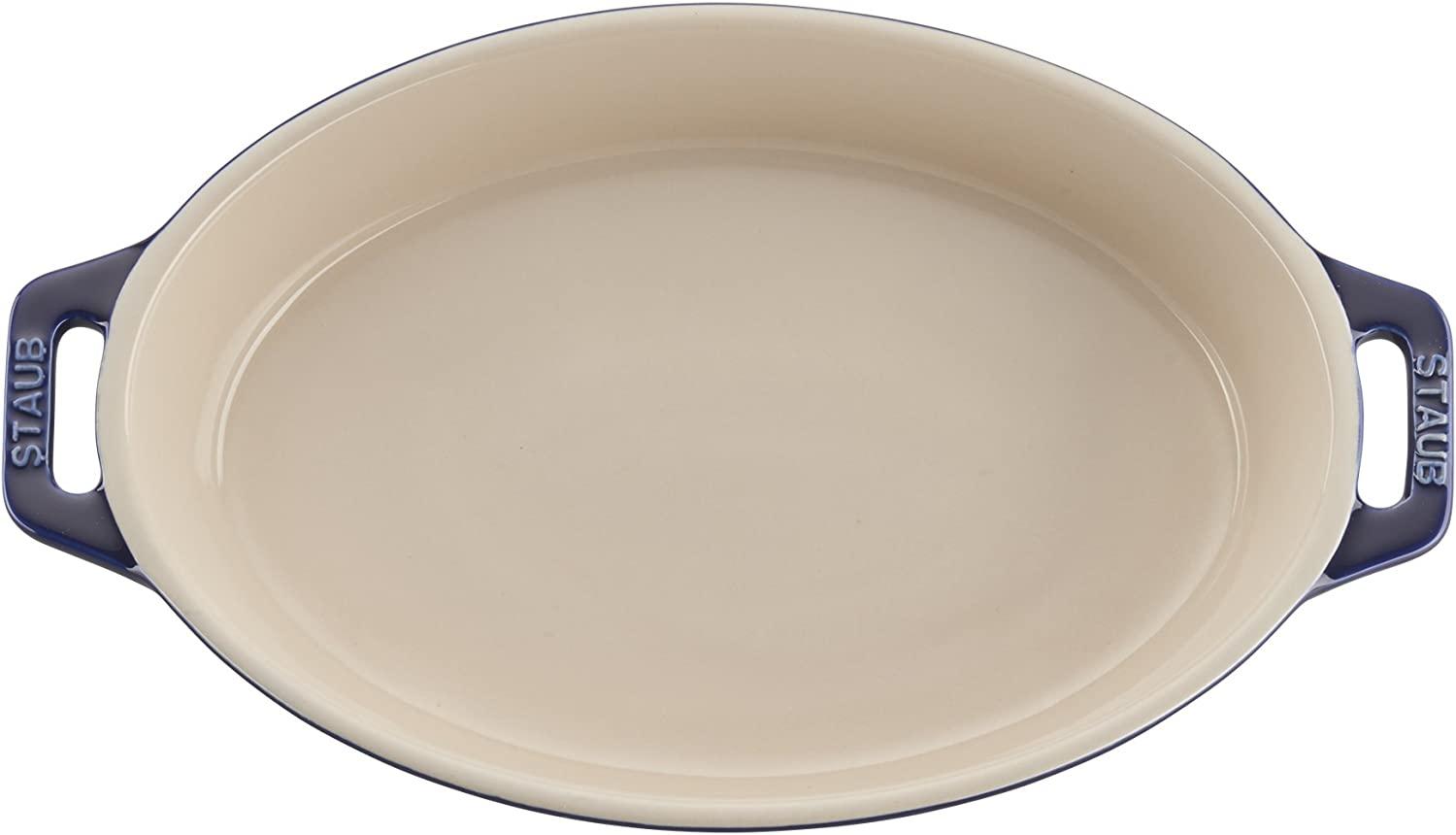 STAUB Ceramics Oval Baking Dish Set, 2-piece, Dark Blue