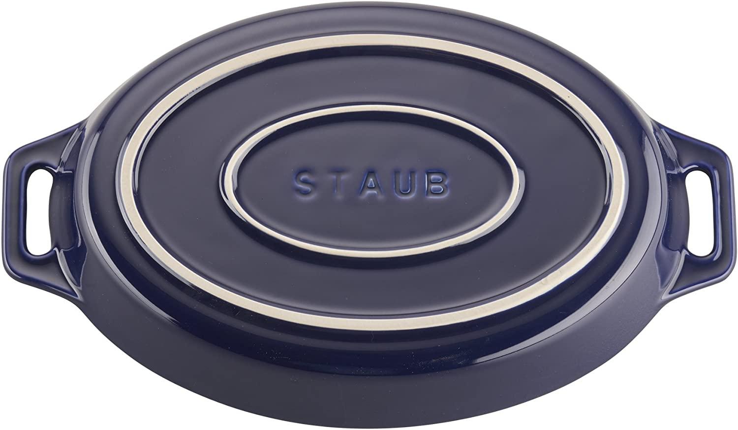 STAUB Ceramics Oval Baking Dish Set, 2-piece, Dark Blue