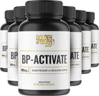 Golden After 50 BP-Activate - Cardiovascular Health Support Supplement - 6 Bottles - Blood Circulation and Nitric Oxide Supplement with Essential Amino Acids - 800mg L Arginine, AAKG, L Citrulline