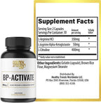 Golden After 50 BP-Activate - Cardiovascular Health Support Supplement - 6 Bottles - Blood Circulation and Nitric Oxide Supplement with Essential Amino Acids - 800mg L Arginine, AAKG, L Citrulline