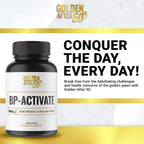 Golden After 50 BP-Activate - Cardiovascular Health Support Supplement - 6 Bottles - Blood Circulation and Nitric Oxide Supplement with Essential Amino Acids - 800mg L Arginine, AAKG, L Citrulline