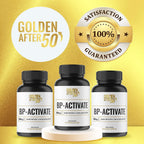 Golden After 50 BP-Activate - Cardiovascular Health Support Supplement - 6 Bottles - Blood Circulation and Nitric Oxide Supplement with Essential Amino Acids - 800mg L Arginine, AAKG, L Citrulline