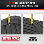 Motor Trend FlexTough Floor Mats for Cars, Black Deep Dish All-Weather Car Mats, Waterproof Trim-To Fit Automotive Floor Mats for Cars Trucks SUV, Universal Floor Liner Car Accessories
