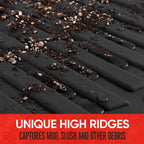 Motor Trend FlexTough Floor Mats for Cars, Black Deep Dish All-Weather Car Mats, Waterproof Trim-To Fit Automotive Floor Mats for Cars Trucks SUV, Universal Floor Liner Car Accessories